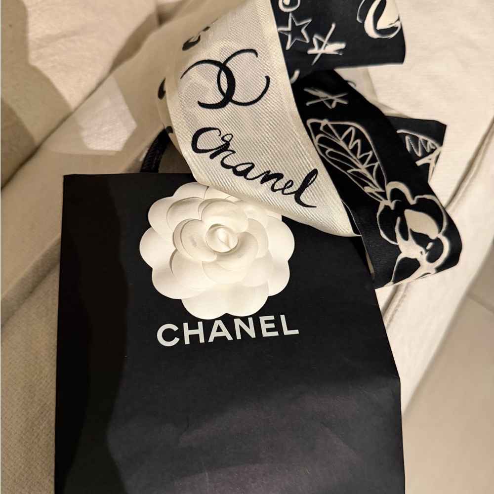 Chanel Monochrome Logo Scarf